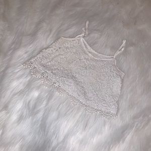 White lace crop top